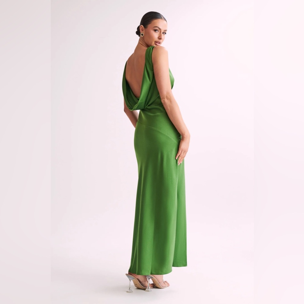 MESHKI Nadia Maxi Satin Dress with Back Cowl